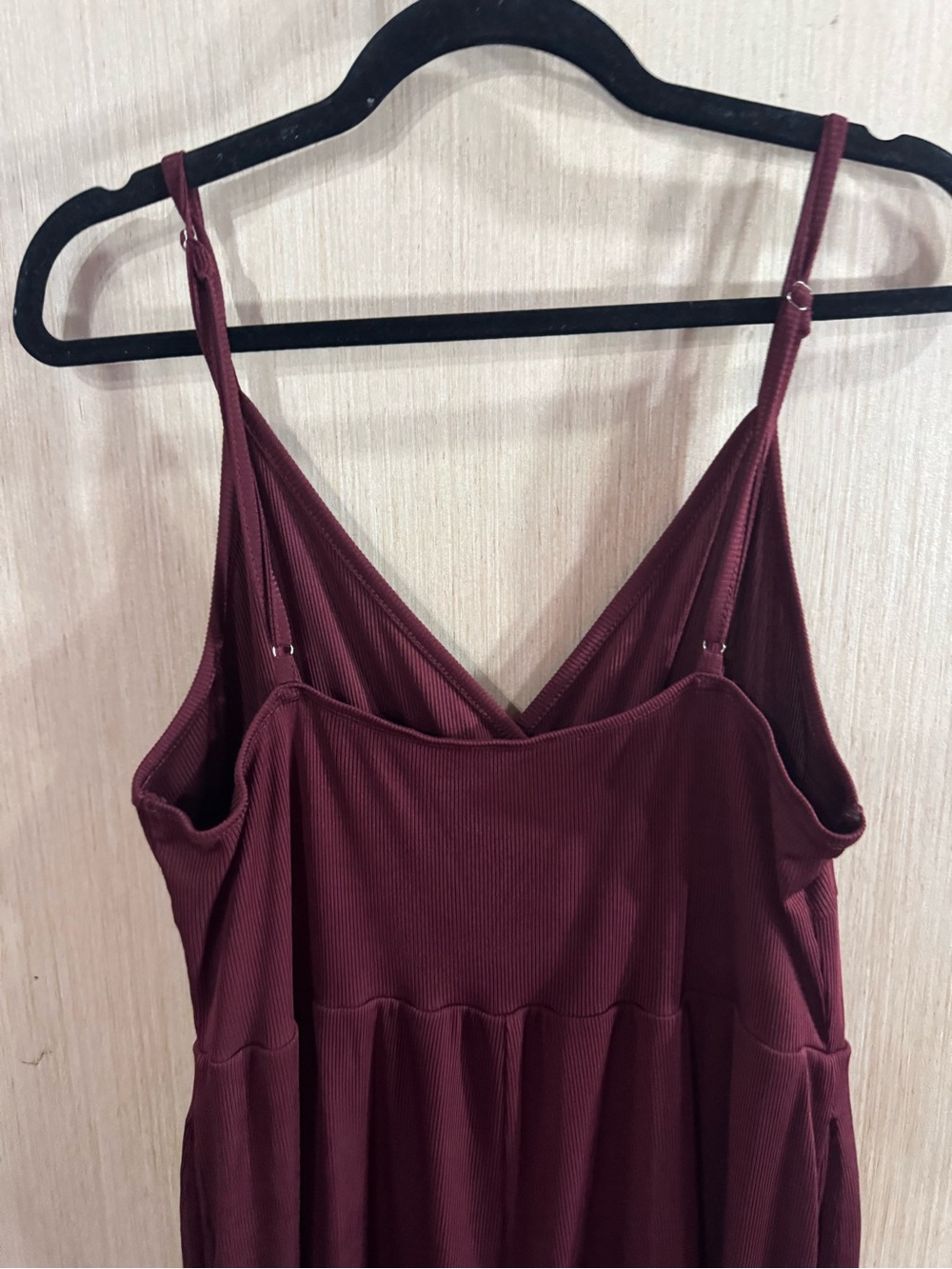 Cider Wine Ribbed V-Neck Sleeveless Spaghetti Strap Jumpsuit Size 1X - Picture 4 of 7